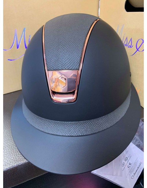 CASQUE MISS SHIELD LEZARD TAUPE OR ROSE